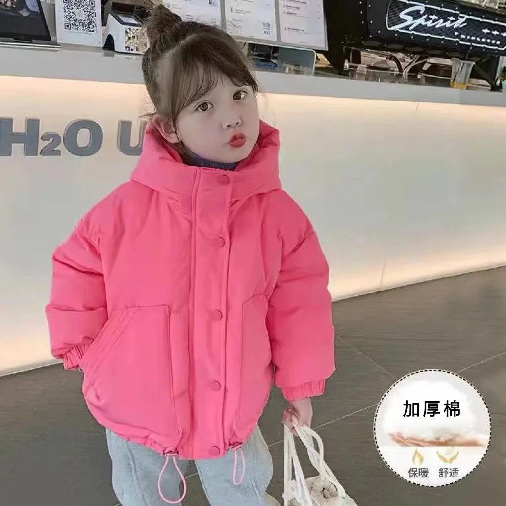 2023新款女童棉秋冬装女孩中小童时髦棉服儿童面包服短款棉袄外套