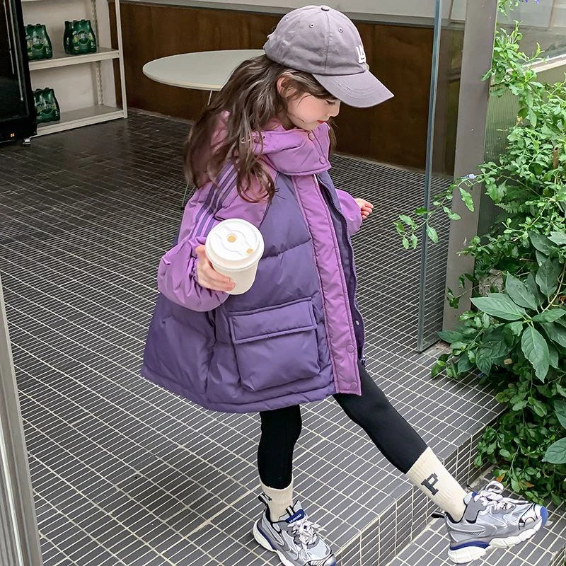 巴拉拉吧女童羽绒服冬装2023年新款洋气儿童冬季白鸭绒外套小女孩