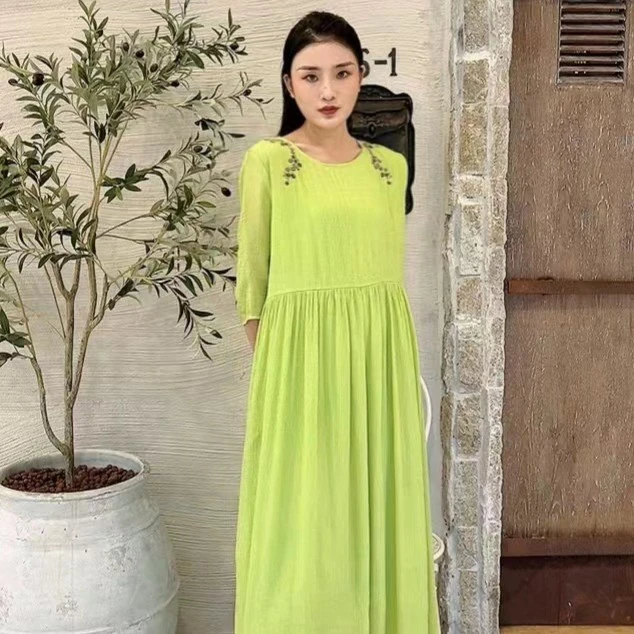 【希椿】宽松优雅气质长款连衣裙22546512                     .