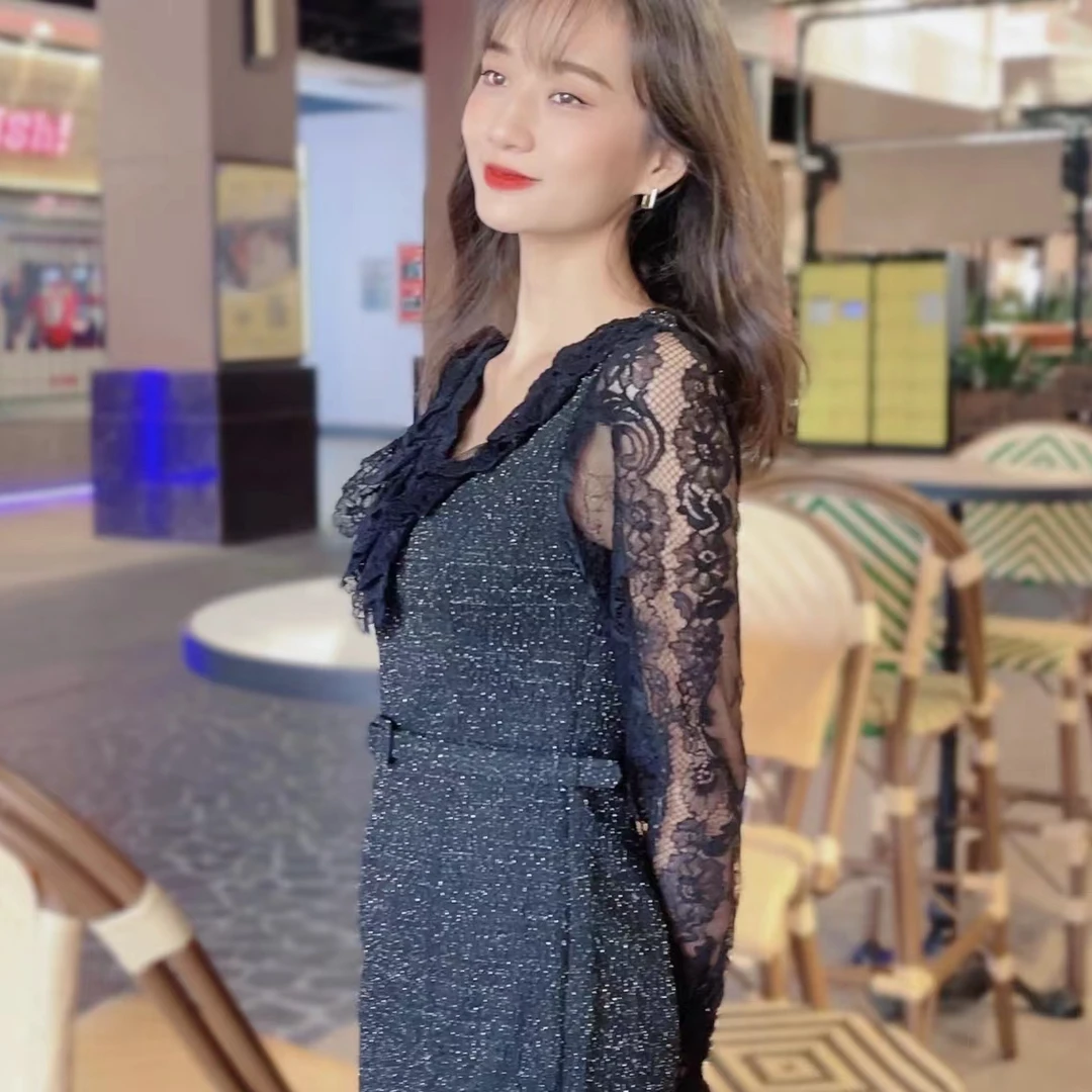 ou蕾丝显瘦镂空时尚连衣裙1122140299