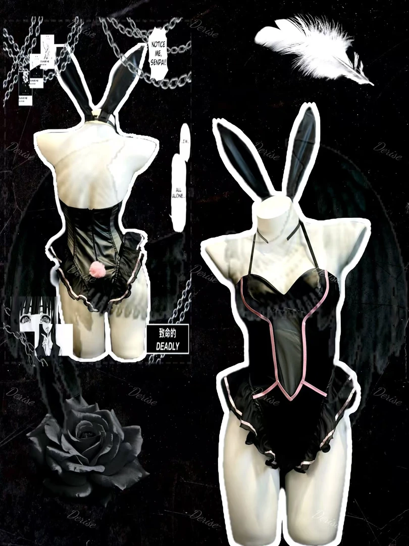 【Desire】《赛博女郎》性感辣妹夜店风低胸露背连体式吊带睡衣套装