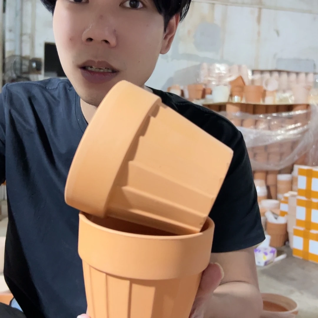 【闪购商品】红陶20CM以下红陶风琴盆两个12口11高