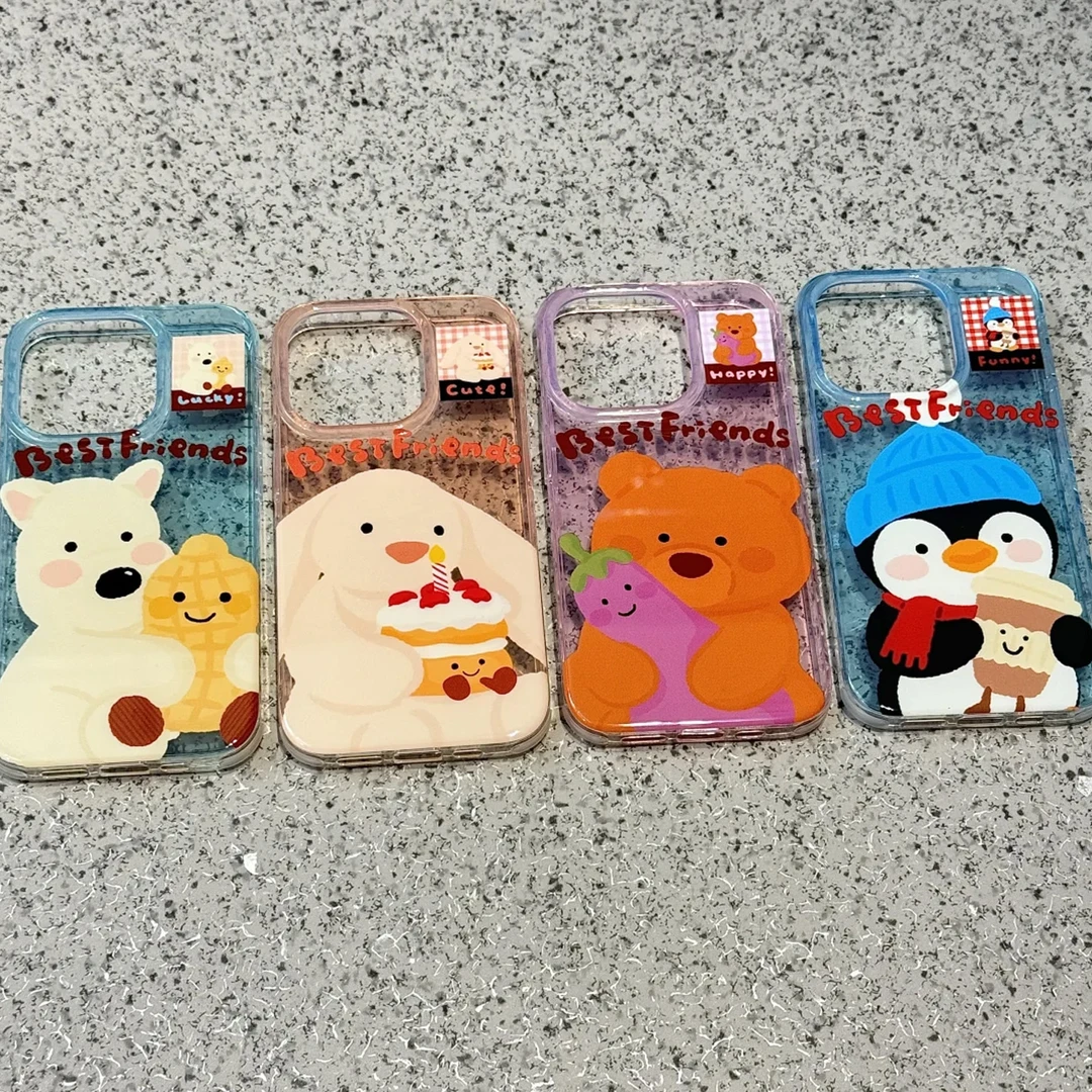 BANCA日韩ins可爱动物适用iPhone16promax手机壳苹果15/14情侣13
