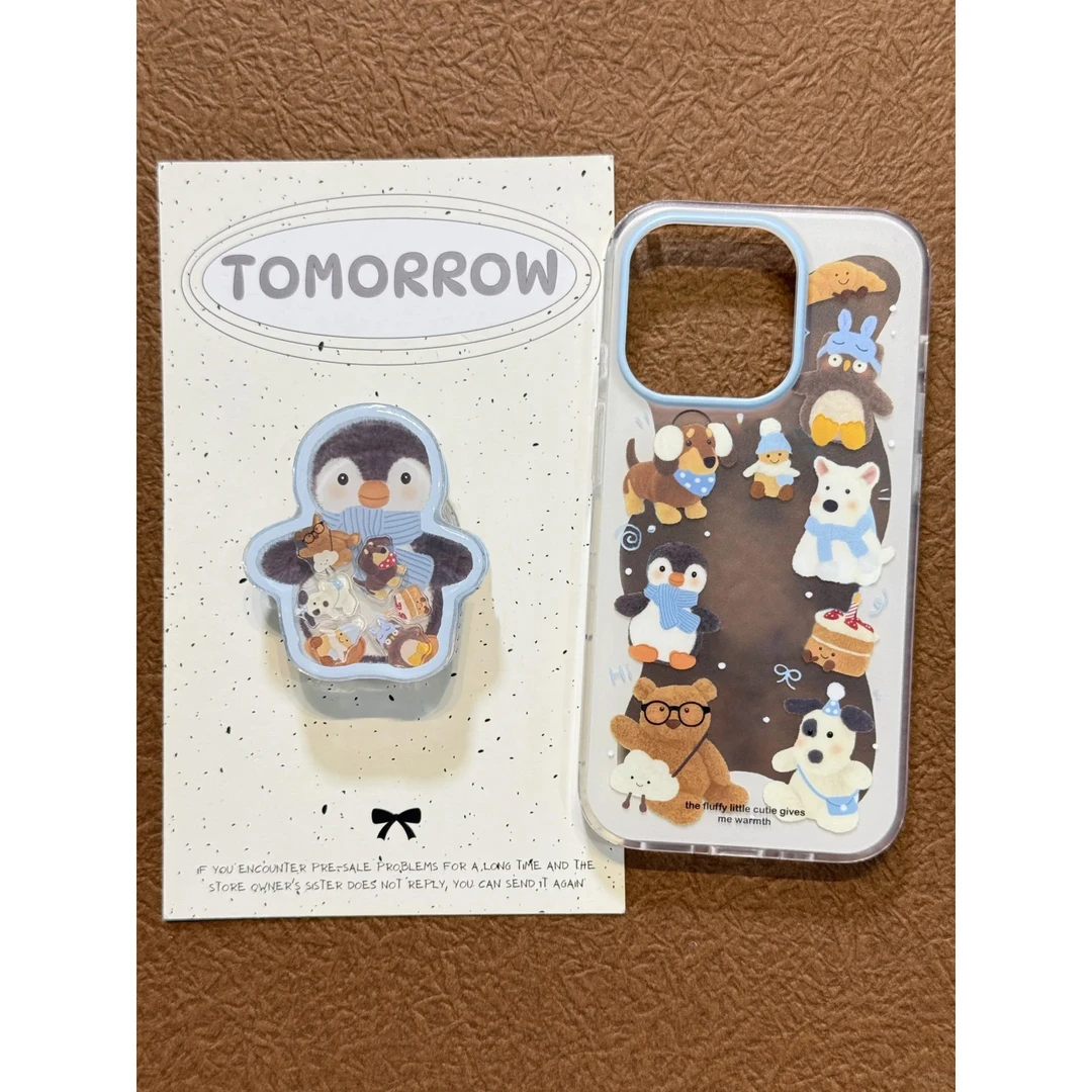 BANCA可爱企鹅摇摇乐支架适用iphone16/15手机壳华为vivo小米oppo