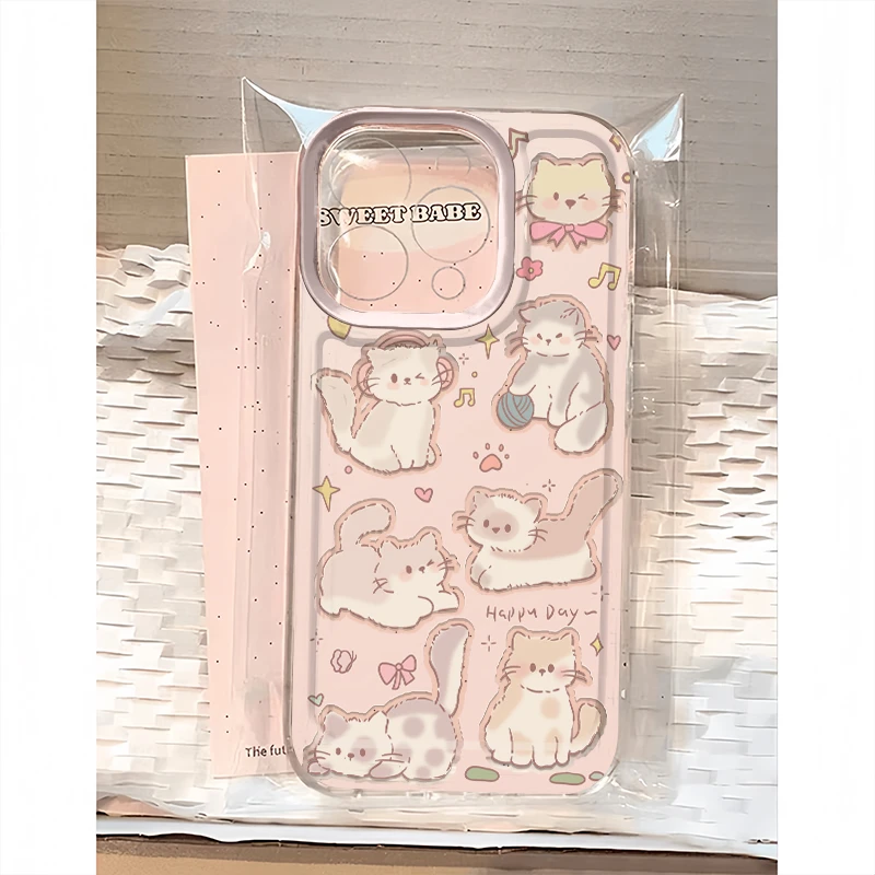 BANCA多只小猫适用iphone16/15/13手机壳苹果14小米vivo华为oppo