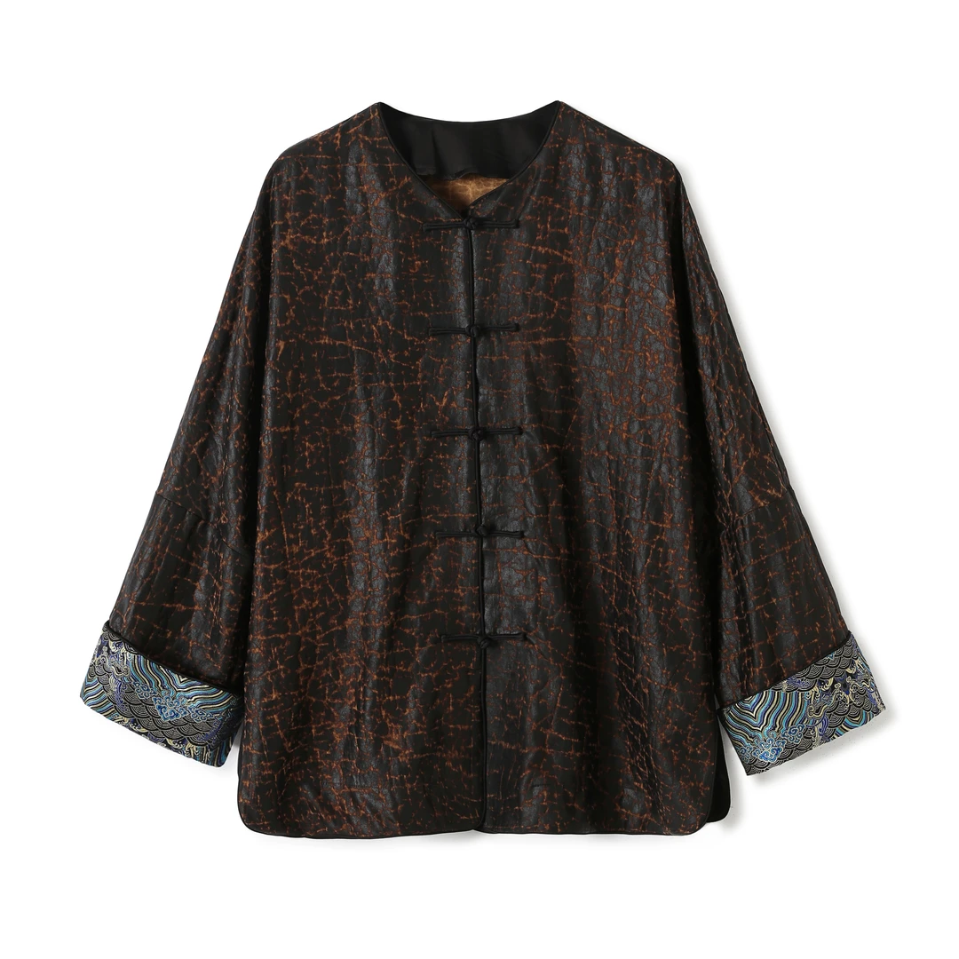 【江崖海水】满分桑蚕丝 龟裂纹长袖外套外套DX24AW006