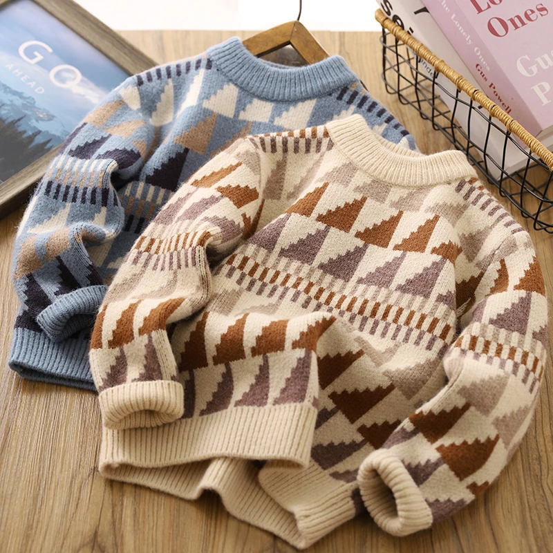 童装男童毛衣针织衫儿童冬季保暖加厚线衣2023新款秋冬款洋气