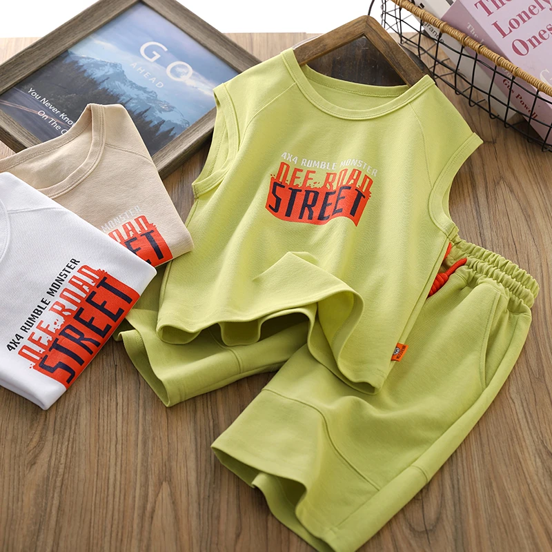 男童夏装套装2024新款儿童凉感透气背心短裤运动服男孩夏季篮球服