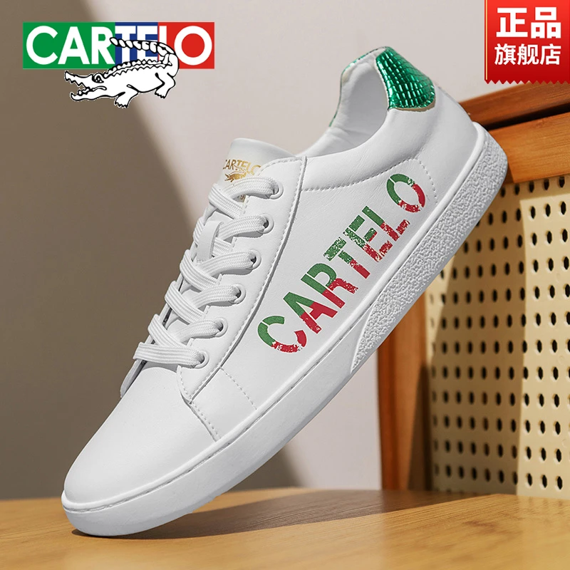 CARTELO/卡帝乐鳄鱼情侣款小白鞋春季时尚潮流韩版板鞋低帮学生鞋