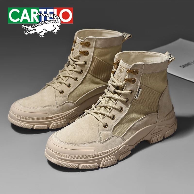 CARTELO/卡帝乐鳄鱼男鞋潮鞋好货秒杀夏秋季百搭休闲马丁靴S2161