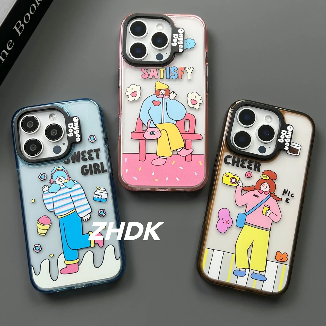 咖啡女孩个性高级感适用iphone16promax苹果手机壳15/14创意防摔