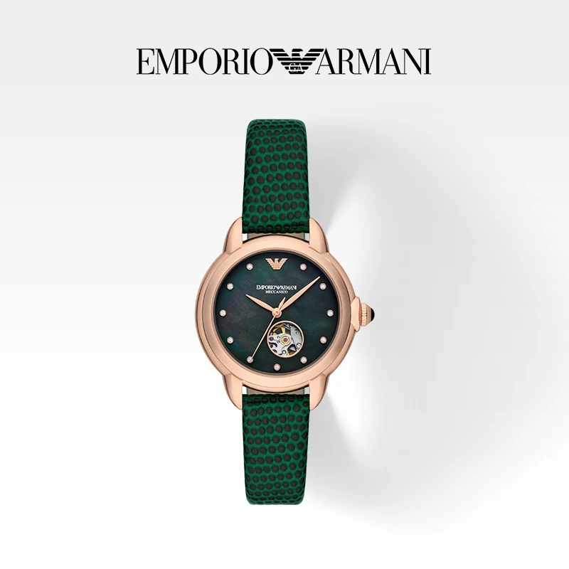 Emporio Armani/安普里奥·阿玛尼轻奢复古表带镂空机械女AR60073