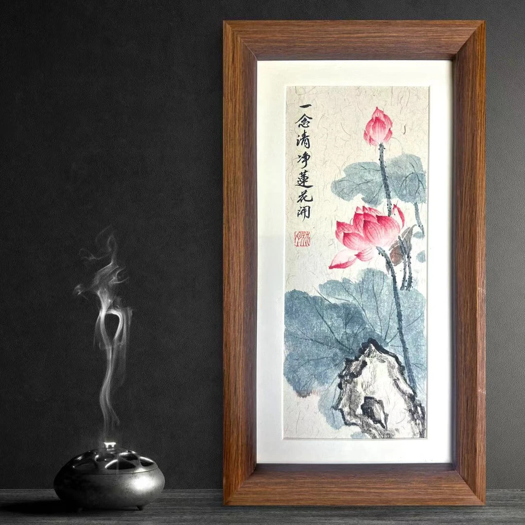 《莲花》国画摆台作品