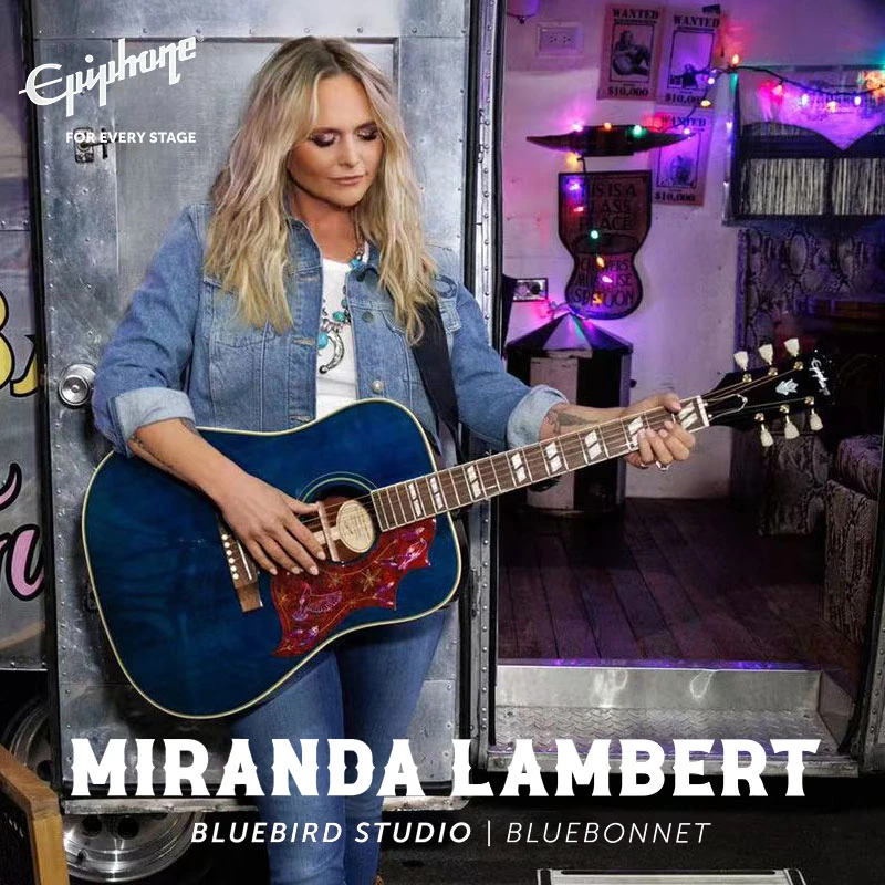 Epiphone蓝鸟Miranda Lambert Bluebird签名电箱民谣木吉他易普锋