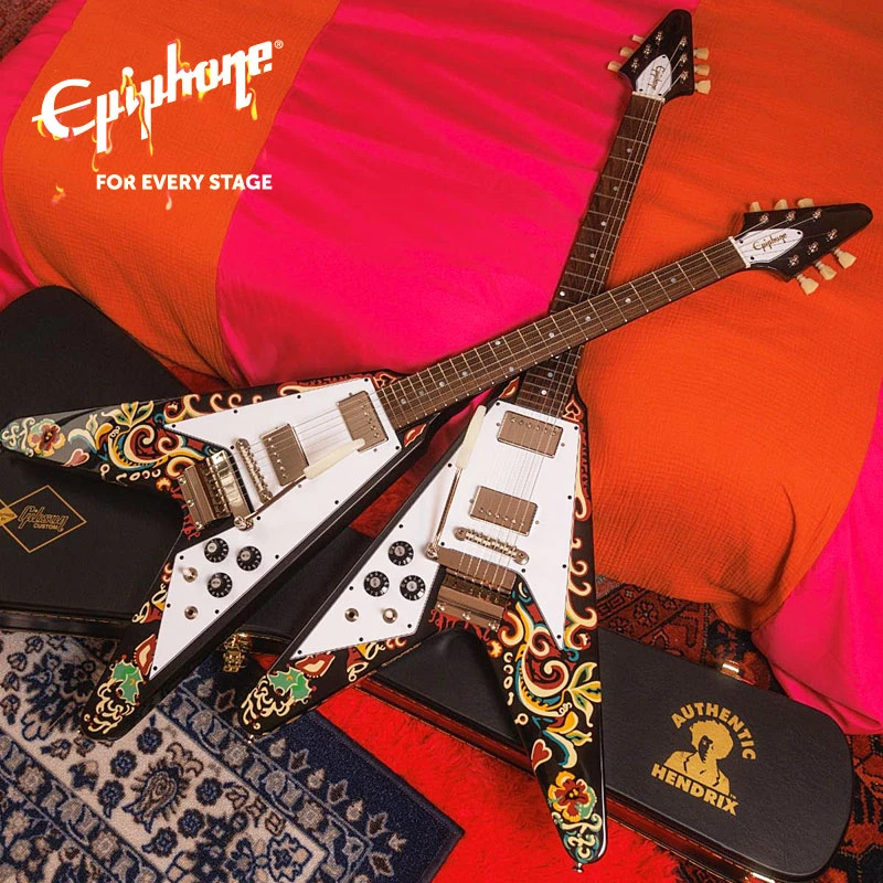 Epiphone IGC易普锋Jimi Hendrix纪念款Love Drops电吉他Flying V