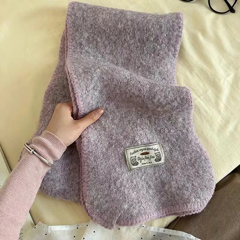 秋冬百搭油画感红色围巾