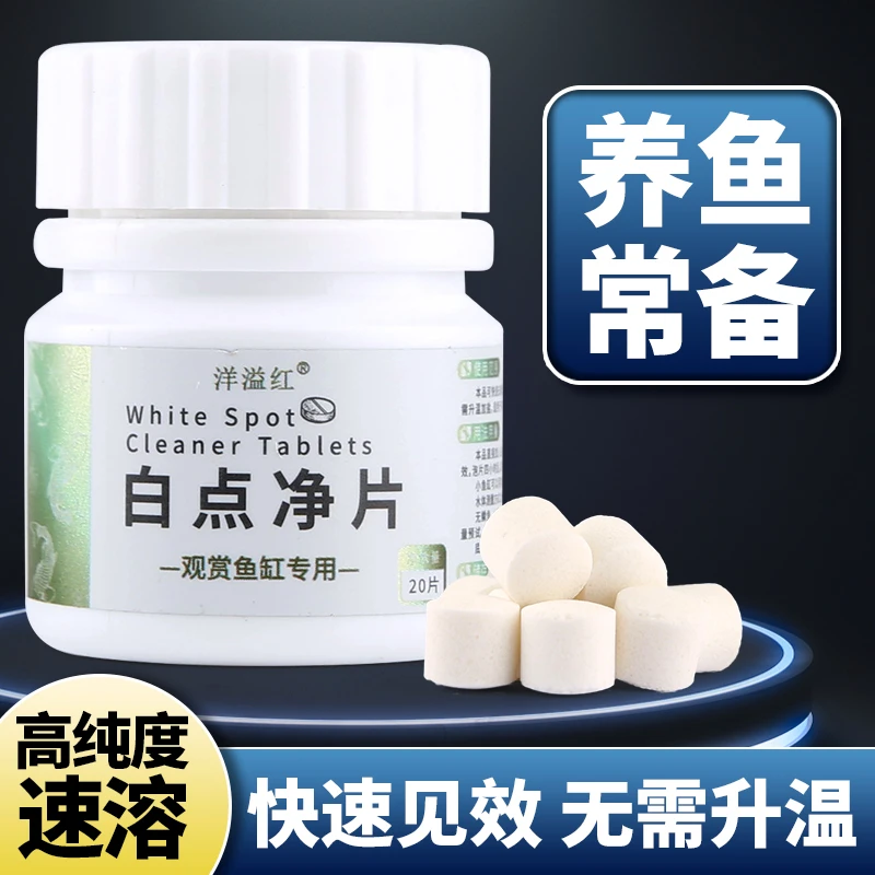 洋溢红白点净片兰寿金鱼白点调理净化水质不伤鱼无需加温下盐
