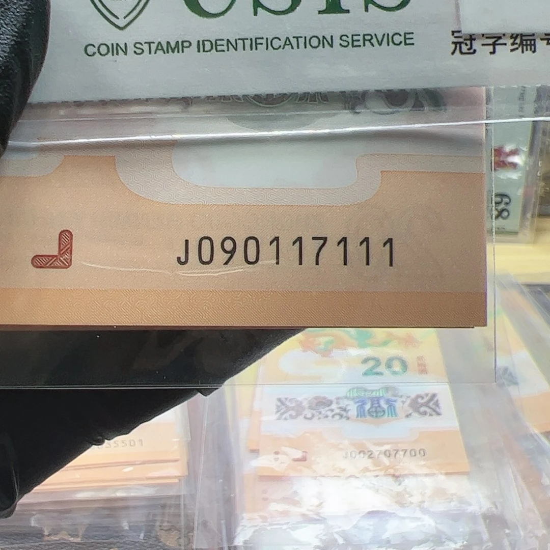 小龙钞J090117111标十简易封装