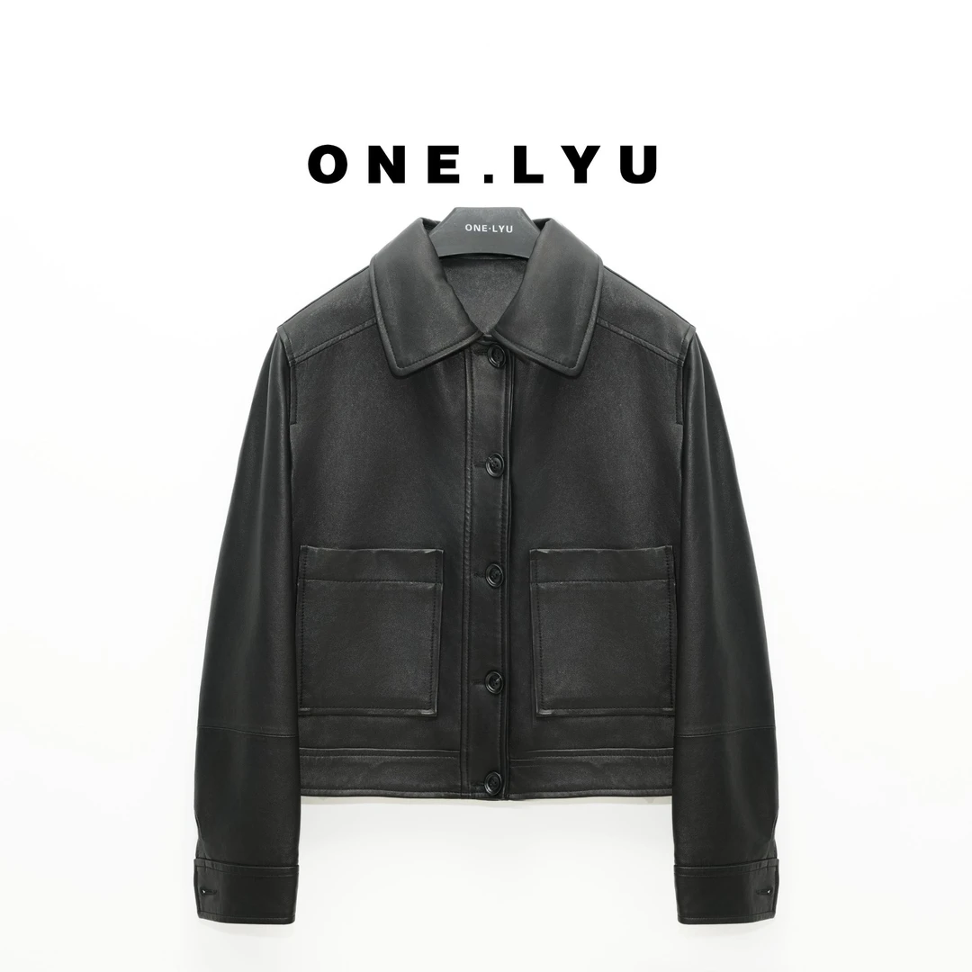 2024海宁真皮绵羊皮外套头层小羊皮植鞣皮短款时尚休闲8807