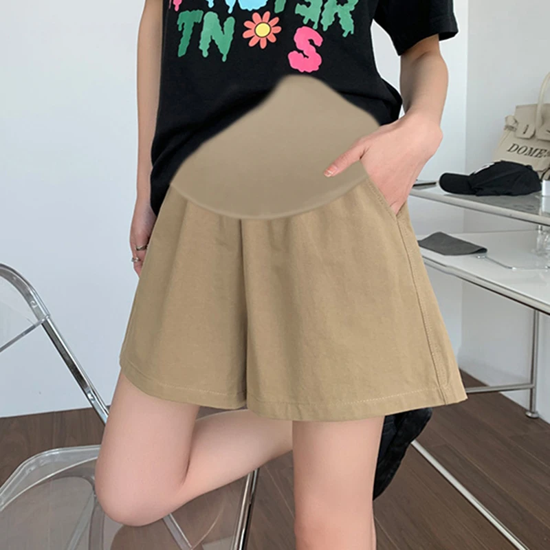 孕妇短裤夏季薄款外穿休闲宽松阔腿裤夏天直筒大码托腹五分孕妇裤