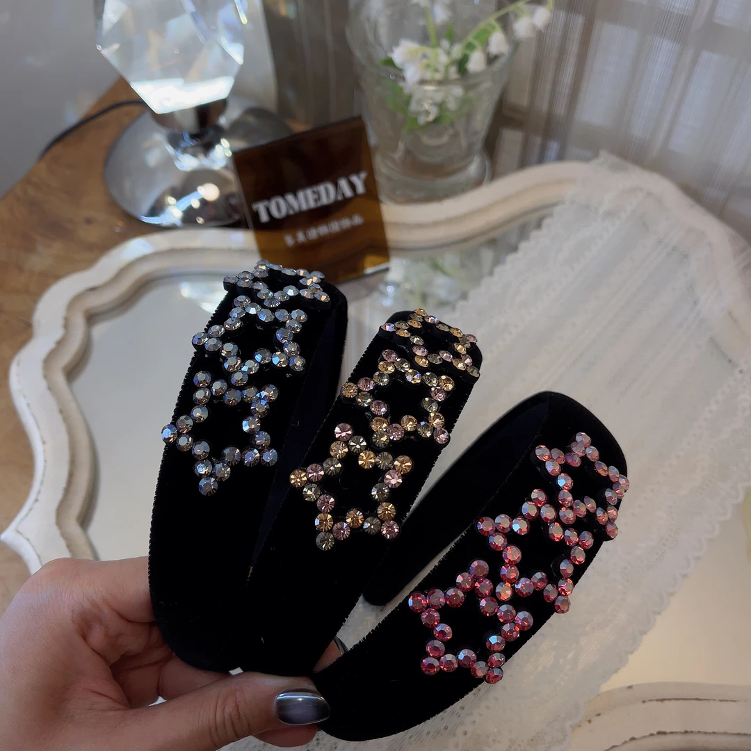 W170韩系秋冬星星丝绒发箍