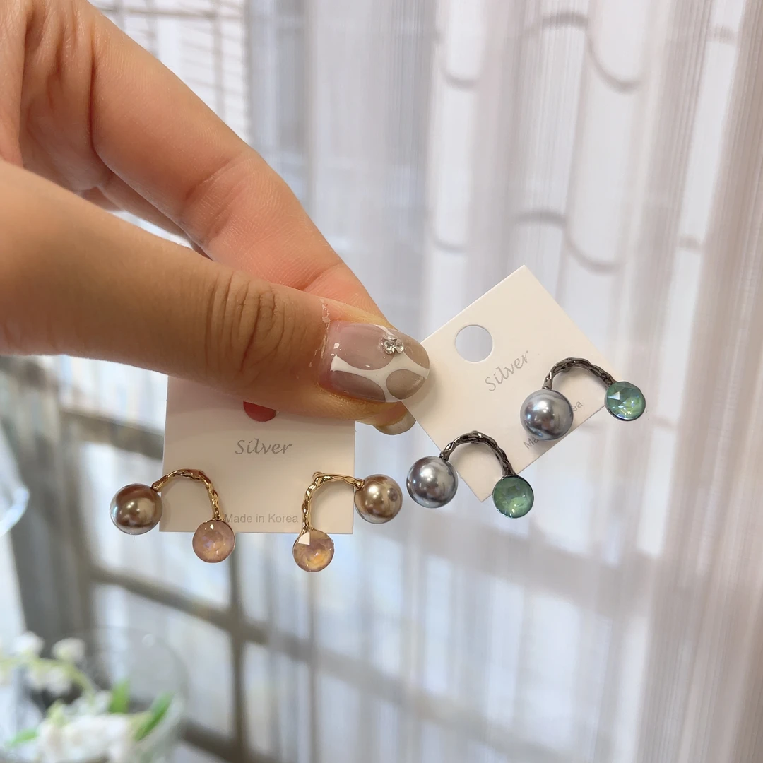 非金属合成锆石耳饰 Q911精致极简气质百搭闪耳钉