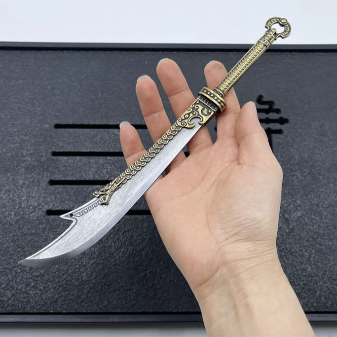 三国古代冷兵器玩具司马懿手办颜良文丑迷你小合金属长枪办公摆件