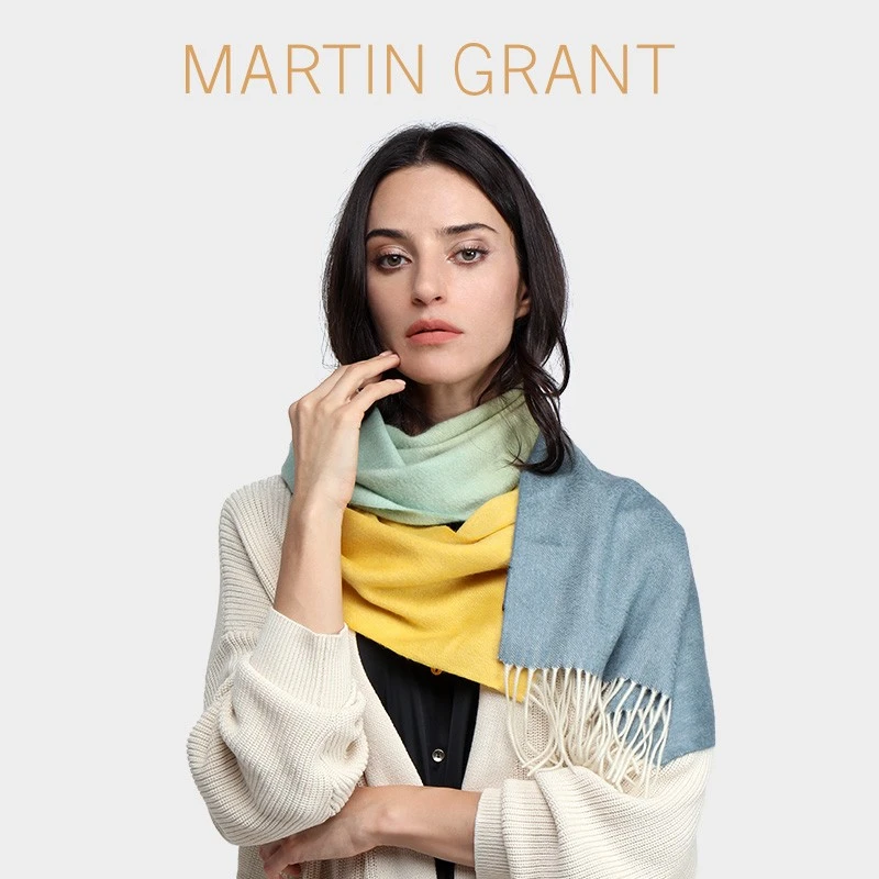 马丁渐变色羊绒长巾10220701