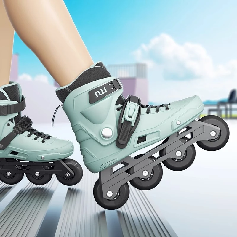 斯威W3溜冰鞋成人单排专业平地花式滑冰轮滑鞋带护具初学者旱冰鞋