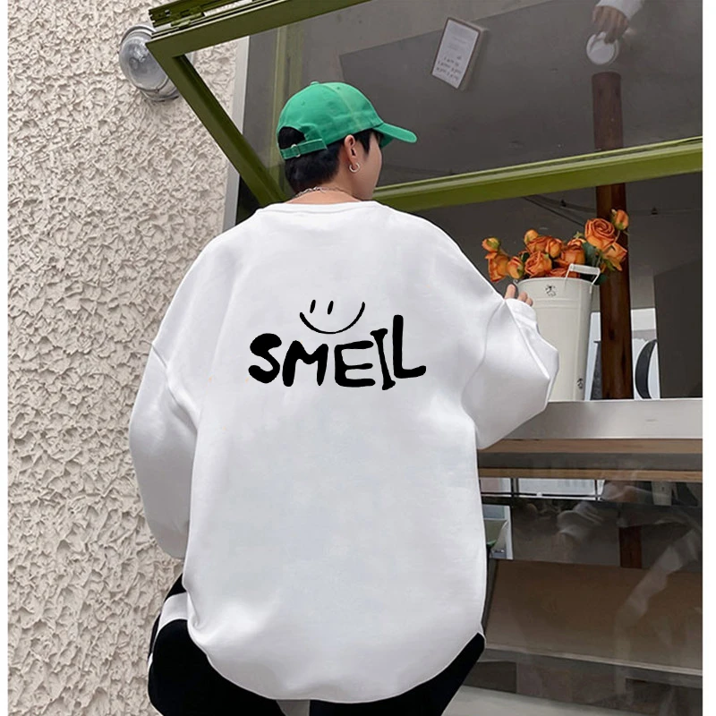 秋季情侣港风字母潮流宽松长袖圆领卫衣上衣R013新款2023