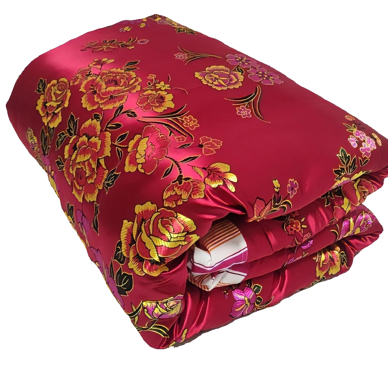 巨划算手工纯棉花棉被子结婚传统被龙凤怀旧古代中式丝绸被子包边