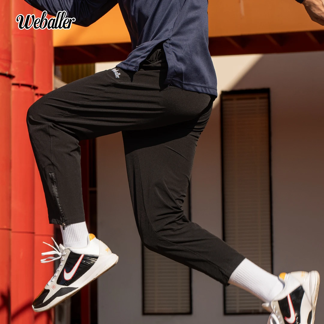 WEBALLER新款拉链梭织长裤带裤脚拉链篮球裤运动休闲篮球速干