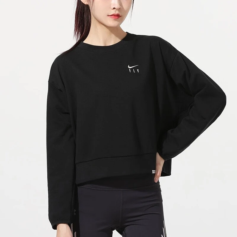 NIKE/耐克Nike  刺绣Logo针织运动套头卫衣女款黑色DD9256-010