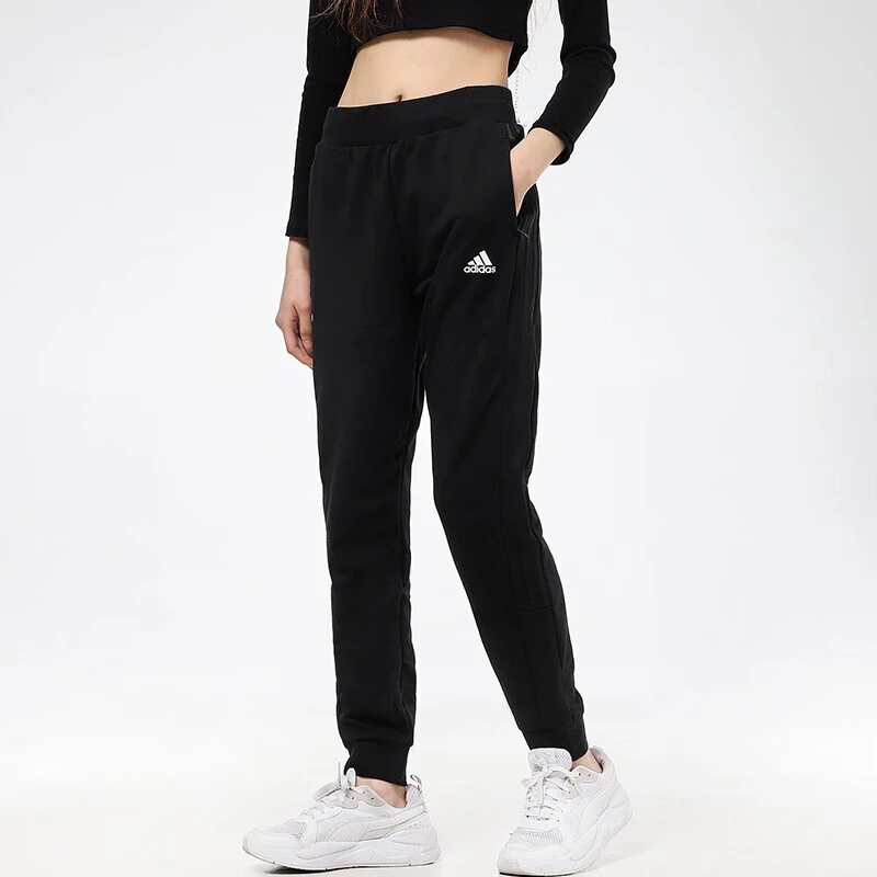 adidas Fi Pt Ft 跑步训练经典三条纹束脚运动卫裤女款黑色GP0725