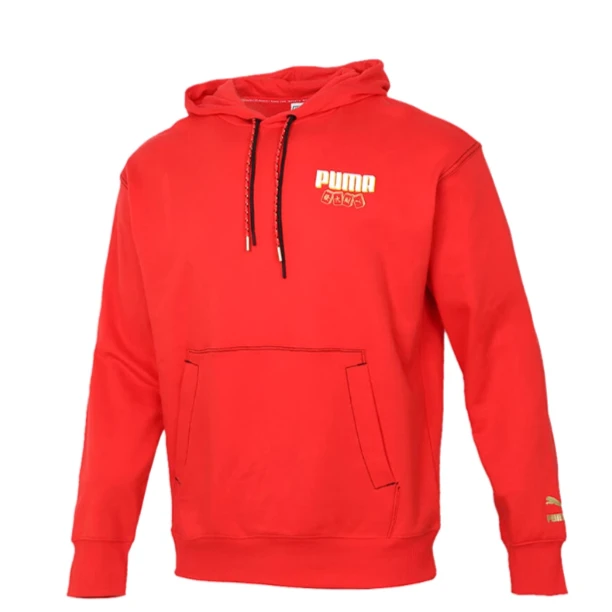 PUMA/彪马 C975 531295-23 男士红色针织休闲时尚印花连帽卫衣