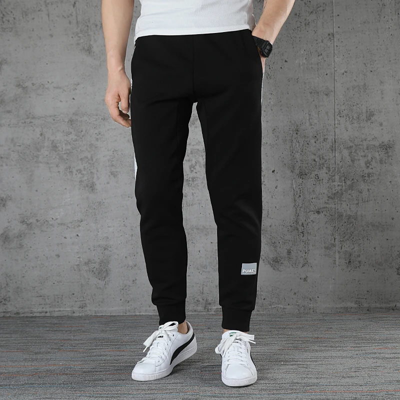 PUMA/彪马 男款休闲运动时尚百搭拼接束脚针织长裤 598236-01