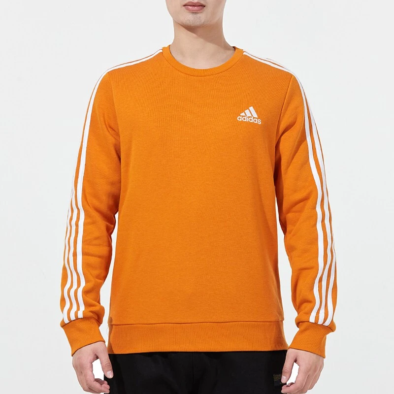 adidas/阿迪达斯三条纹圆领长袖卫衣男款橙色送男生 H12168