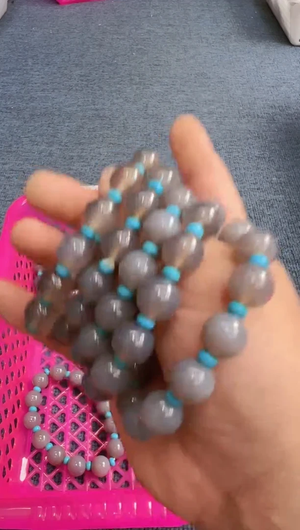 【闪购商品】玛瑙手饰未镶嵌黑冰冰烟紫12mm