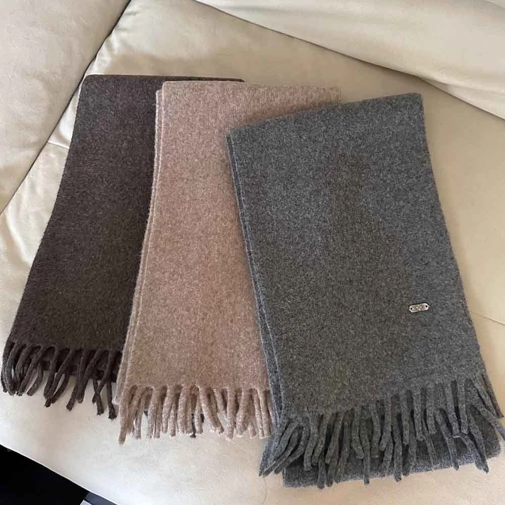 纯色百搭秋冬保暖软糯针织围巾  231173