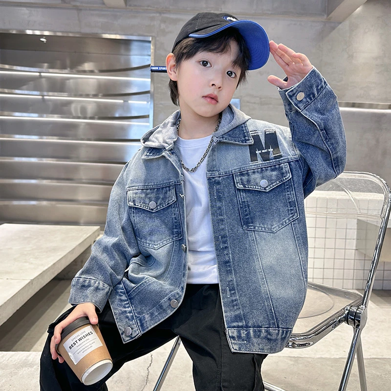 男童牛仔外套秋款ins2024新款中大儿童秋装男孩上衣夹克痞帅时髦