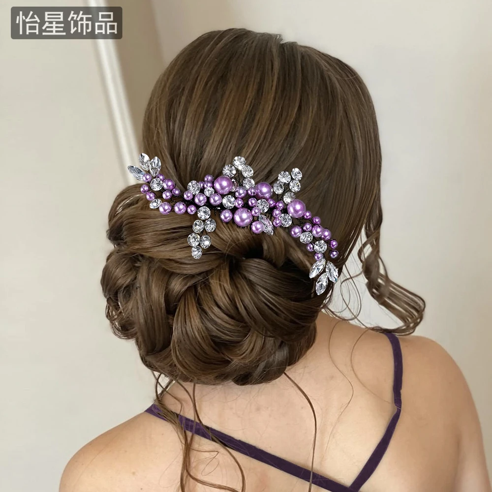 怡星 高级时尚百搭热销款发饰纯手工编织水晶镶钻珍珠款配饰A271
