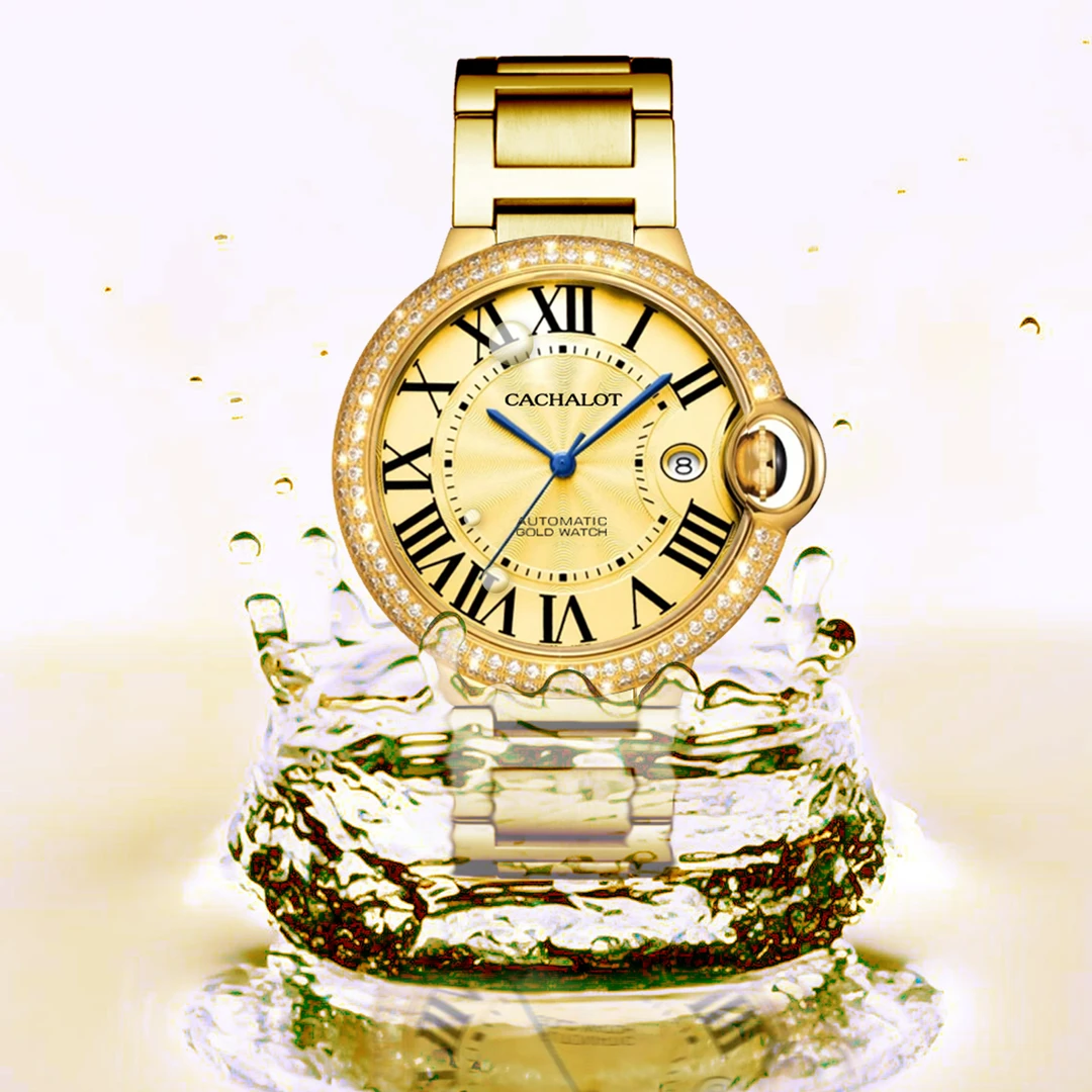 CACHALOT 凯奇洛克 金气球 新库存 气质轻奢时尚百搭防水镶钻名表