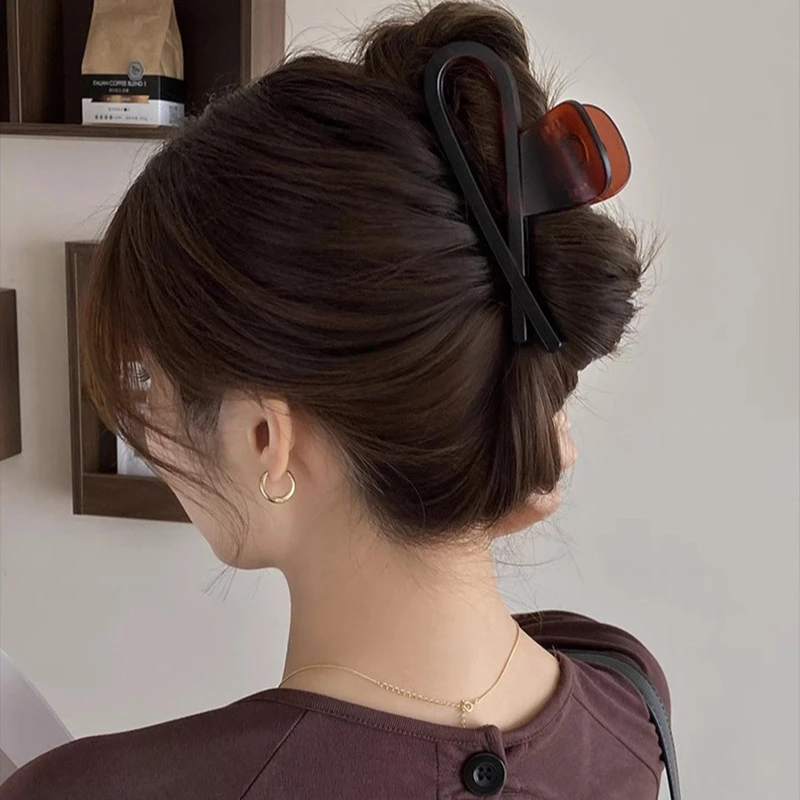 复古亚克力发夹女高级感后脑勺盘发抓夹2025新款大号鲨鱼夹高级感