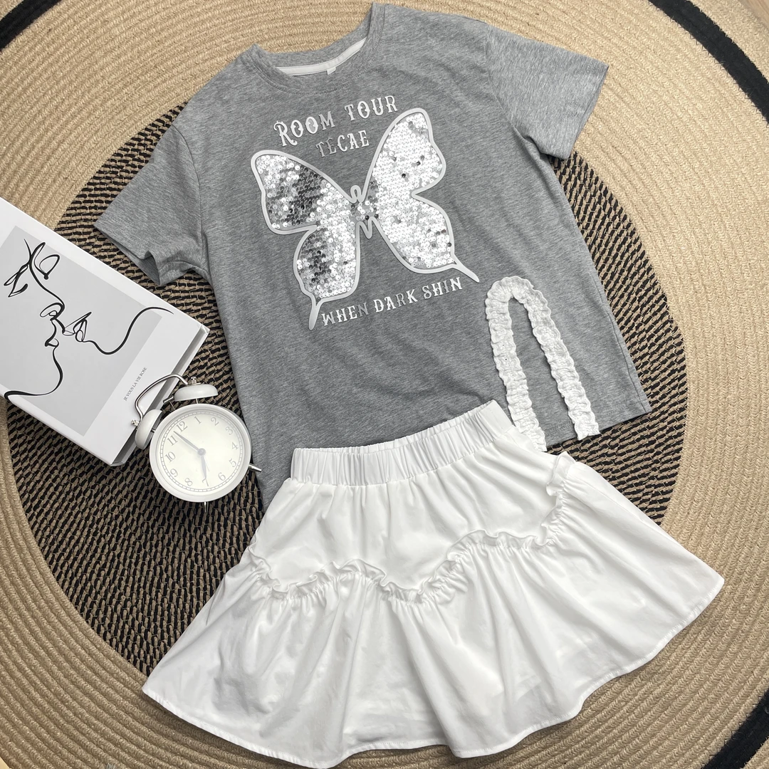 IEF/爱依服【亮片蝴蝶】女童夏季洋气出游时尚百搭上下套装