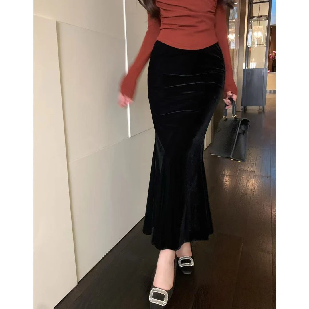 SZA【里约艺术】秋冬新款气质洋气时尚百搭高腰显瘦半身裙A-1290