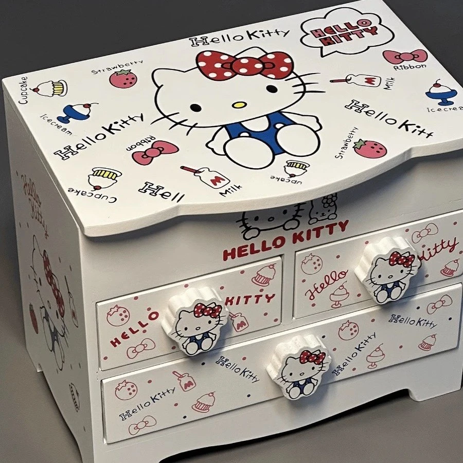 生日礼物hellokitty收纳盒带镜kt猫童趣女孩寝室首饰盒书桌化妆盒