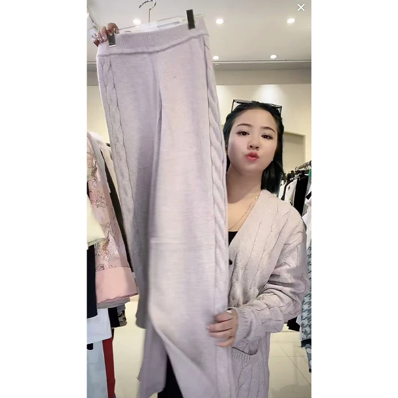 1092 高弹纯色宽松新款秋冬时尚套装 E36-4