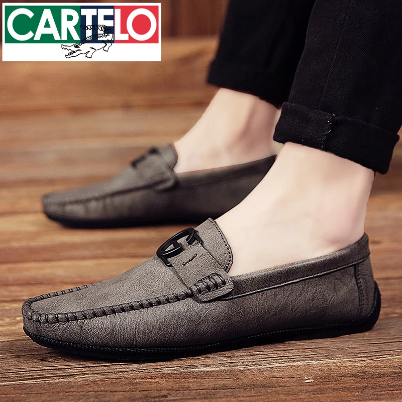 卡帝乐鳄鱼豆豆鞋男鞋春季爆款轻奢一脚蹬轻奢休闲鞋子男士皮鞋