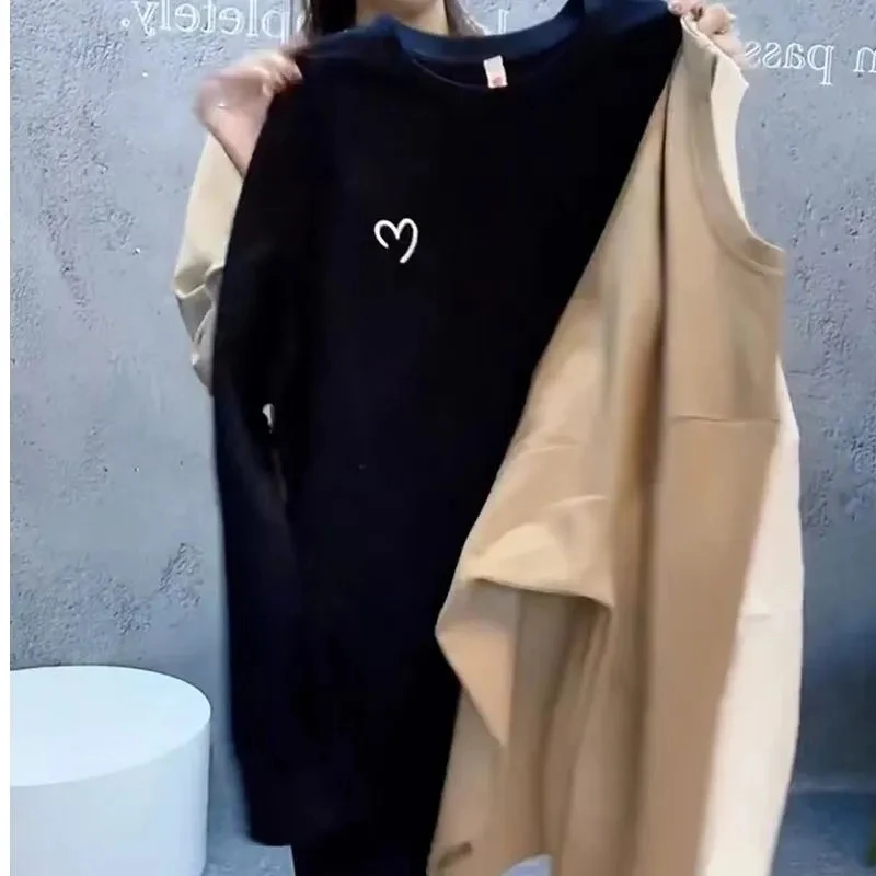HONG JIA LIN/虹嘉琳加厚大码胖MM300斤打底衫女秋冬加绒长袖t恤