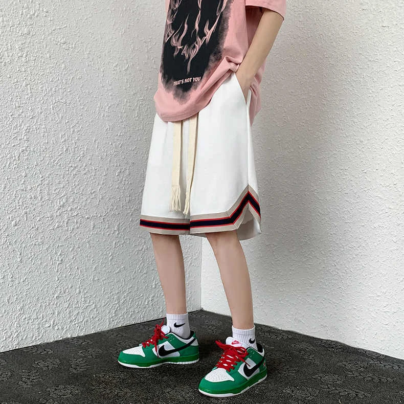 夏季休闲短裤男女纯色简约宽松直筒大码胖mm300斤五分百搭运动裤